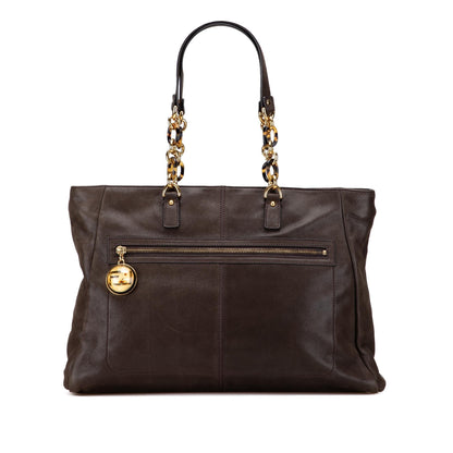 Fendi Iridescent Leather Chain Tote