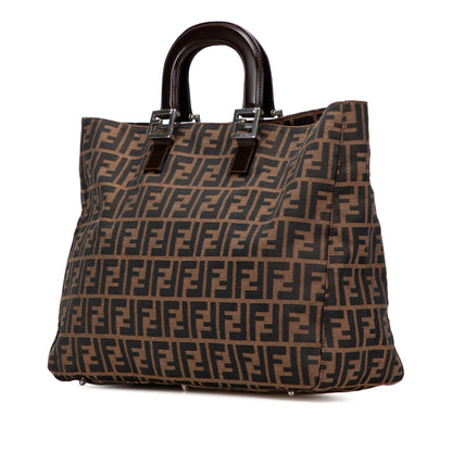 Fendi Tote Canvas Red Tote Bag Style 24