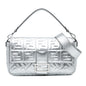 Fendi Large Zucca Embossed Baguette Satchel