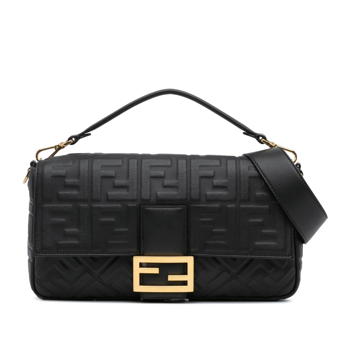 Fendi Large Zucca Embossed Leather Baguette Satchel Shg-8Ihum8
