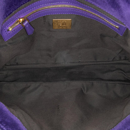 Fendi Large Zucca Embossed Velvet Baguette Satchel (SHG-wQF0dG)