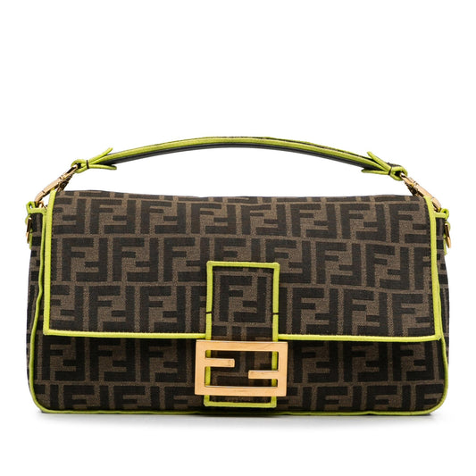 Fendi Large Zucca Fluo Trim Baguette Satchel (SHG-QDucxW)