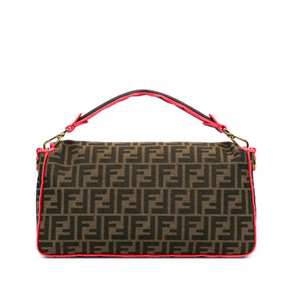 Fendi Large Zucca Fluo Trim Baguette Satchel (SHG-I7R65K)