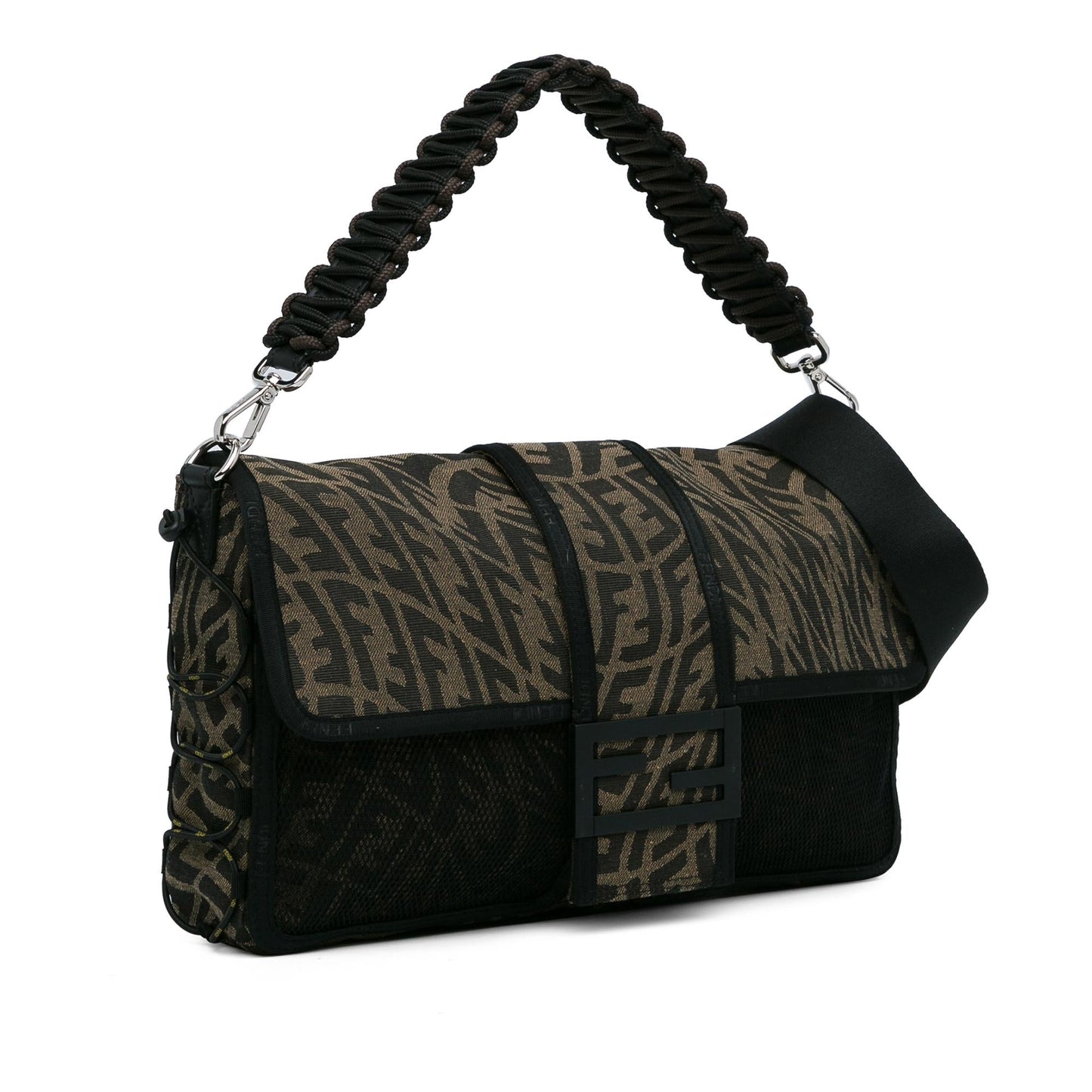 Fendi Large Zucca Vertigo Mesh Baguette Satchel (SHG-dmuY2A)