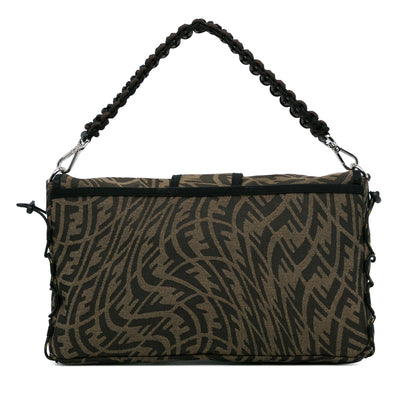 Fendi Small Woven Raffia Vitello Regular 2Jours Satchel