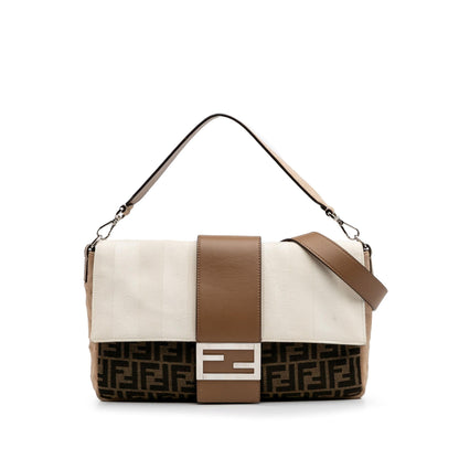 Fendi Baguette Canvas Red Shoulder Bag Style 24