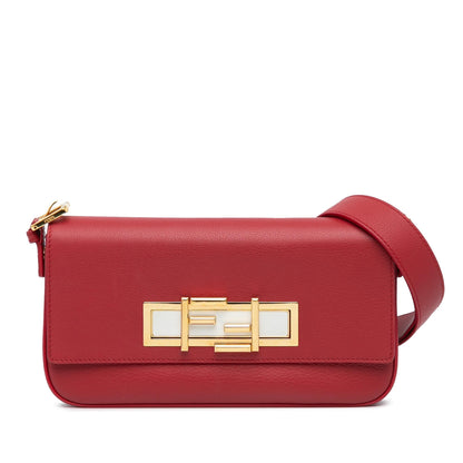 Fendi Baguette Leather Red Shoulder Bag Style 38