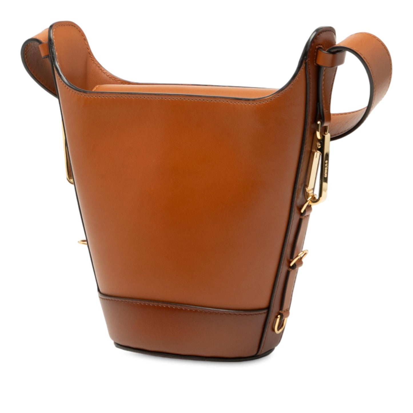 Fendi Leather Debossed Logo Bucket Bag