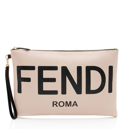 Fendi First Leather Red Clutch Leather