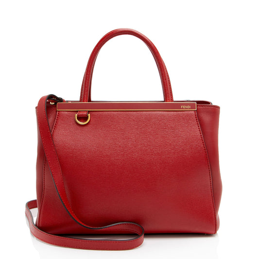 Fendi Tote Leather Red Tote Bag Style 8