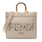 Fendi Leather Python Sunshine Medium Shopper Tote