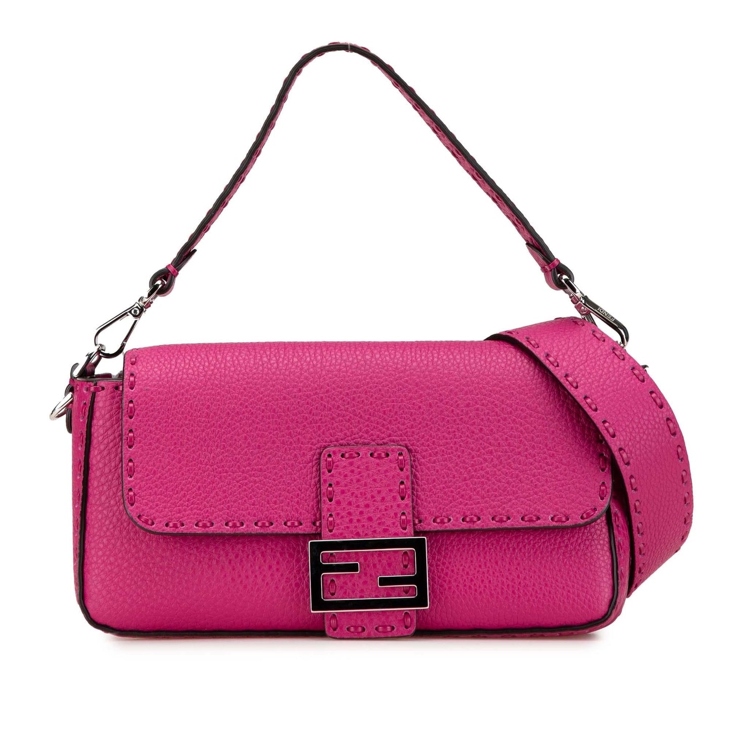 Fendi Leather Selleria Baguette Satchel