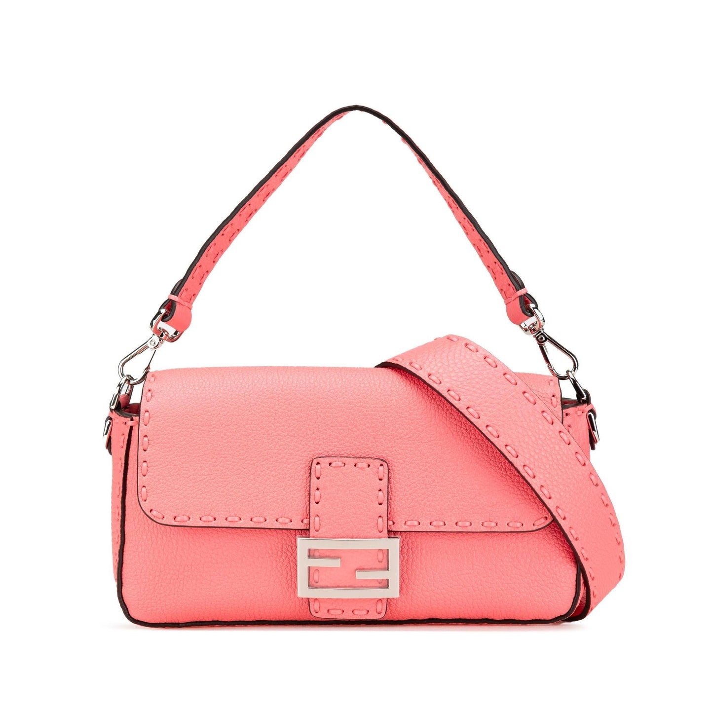 Fendi Baguette Leather Red Shoulder Bag Style 13