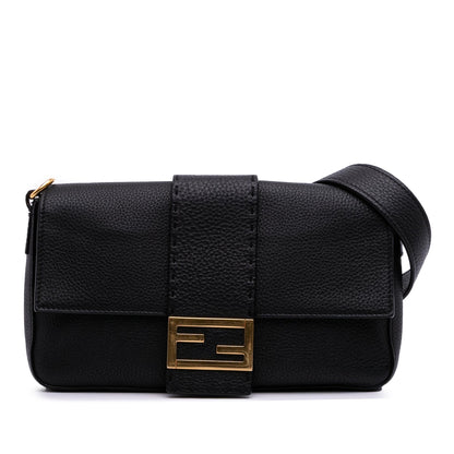 Fendi Leather Selleria Convertible Baguette Satchel