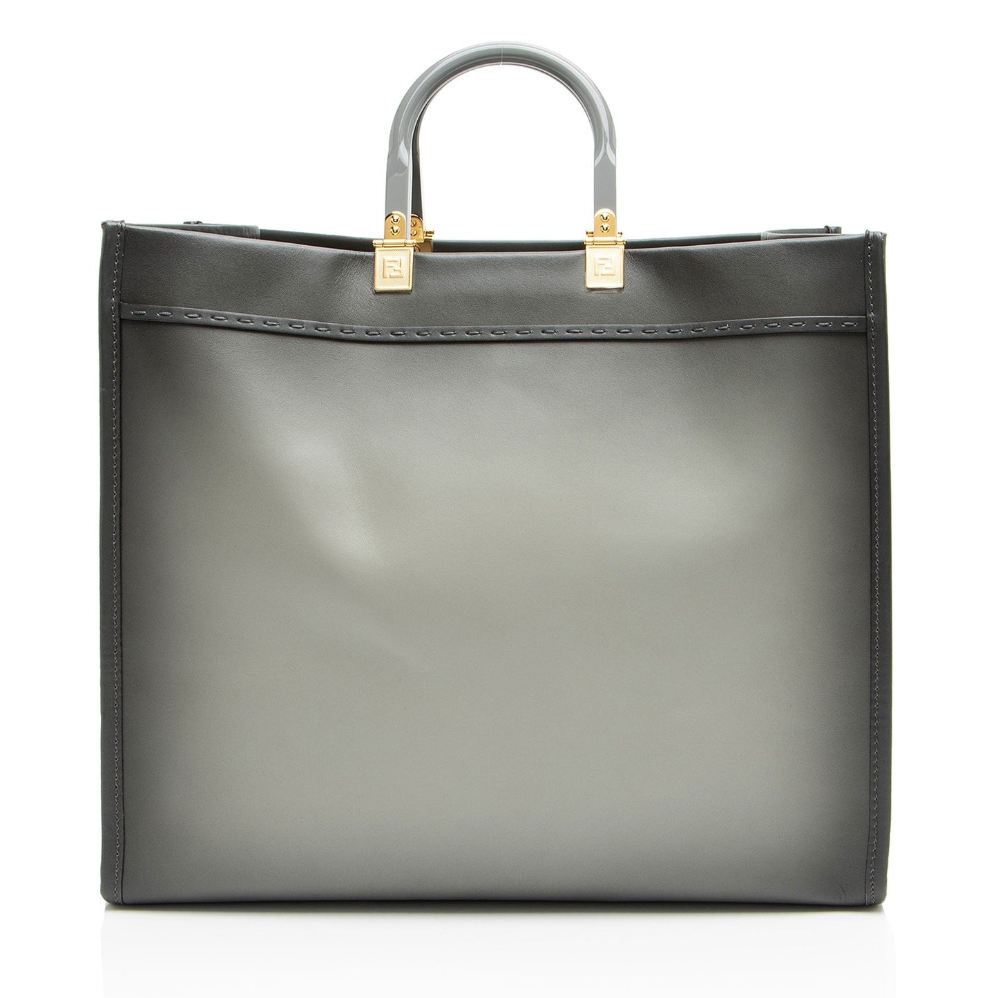 Fendi Sunshine Leather Red Tote Bag Leather
