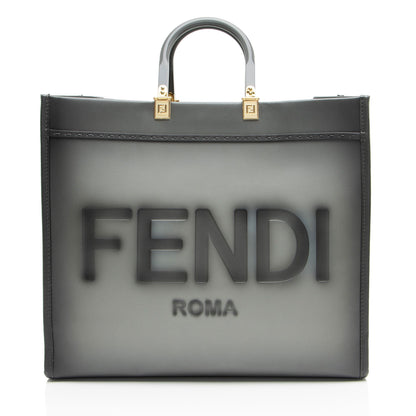 Fendi Sunshine Leather Red Tote Bag Leather