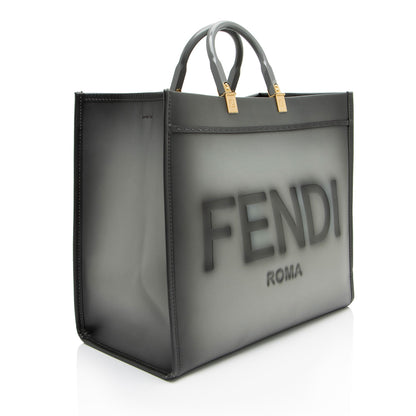 Fendi Sunshine Leather Red Tote Bag Leather
