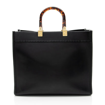 Fendi Leather Sunshine Medium Shopper Tote