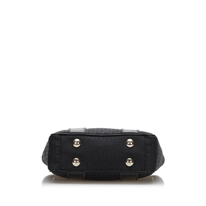 Fendi Leather-Trimmed Zucchino Tote (SHG-36075)