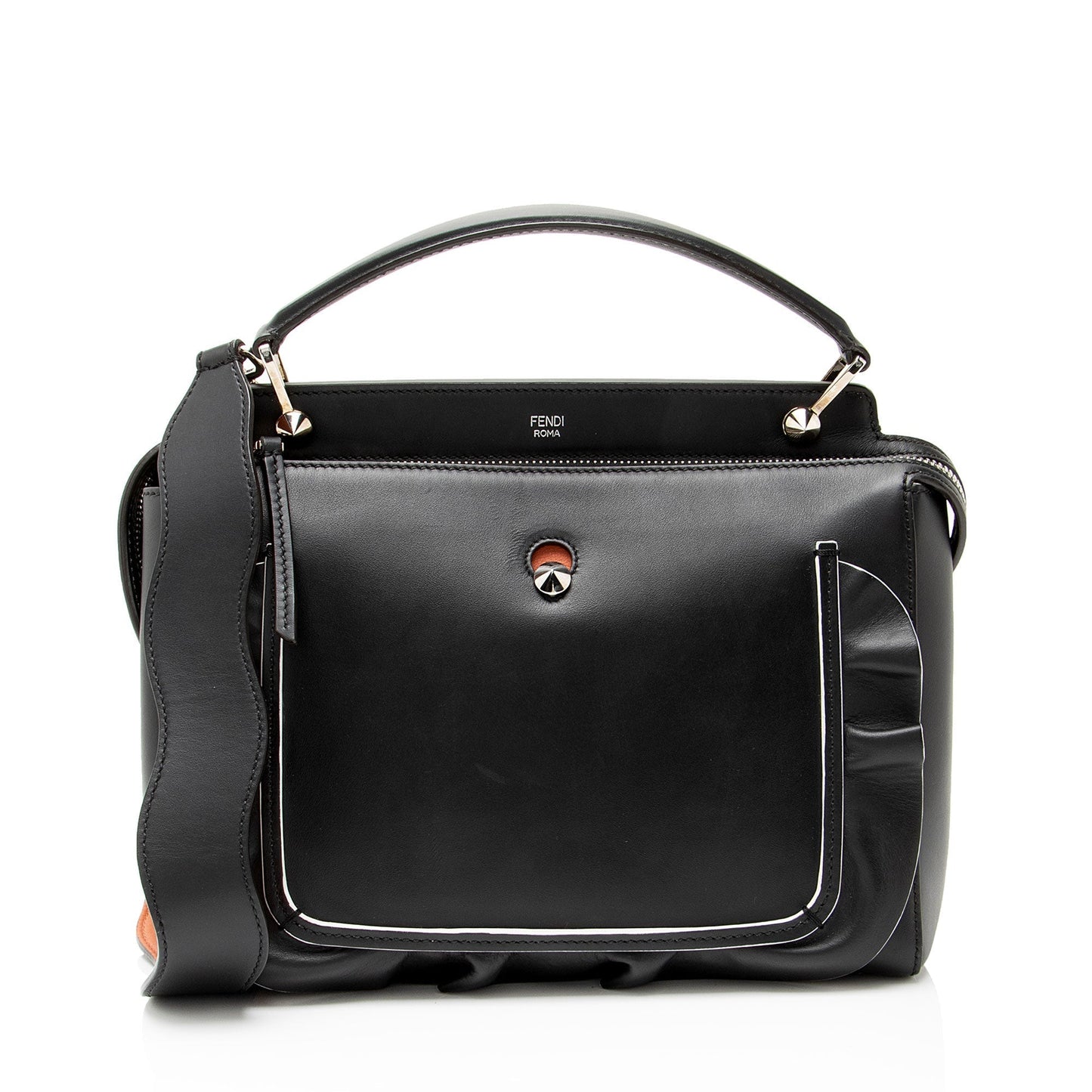 Fendi Leather Waves Dotcom Medium Satchel