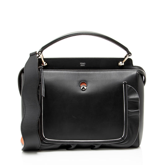 Fendi Leather Waves Dotcom Medium Satchel