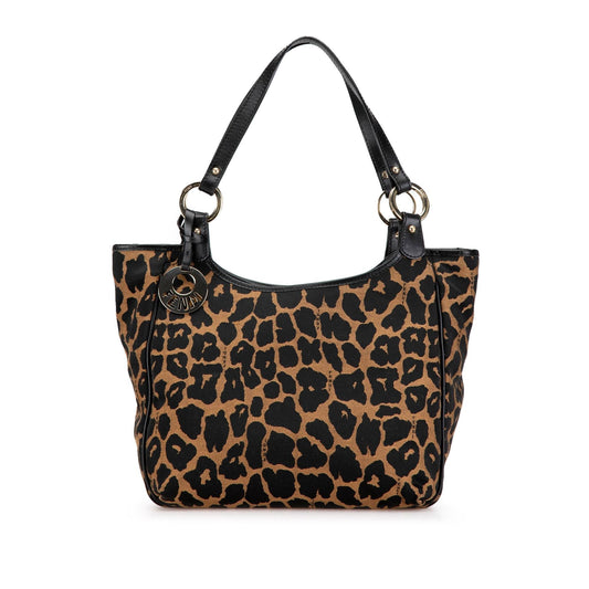 Fendi Leopard Print Canvas Shoulder Bag Shg-Mavci8