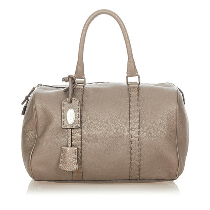 Fendi Linda Leather Boston Bag (SHG-25378)