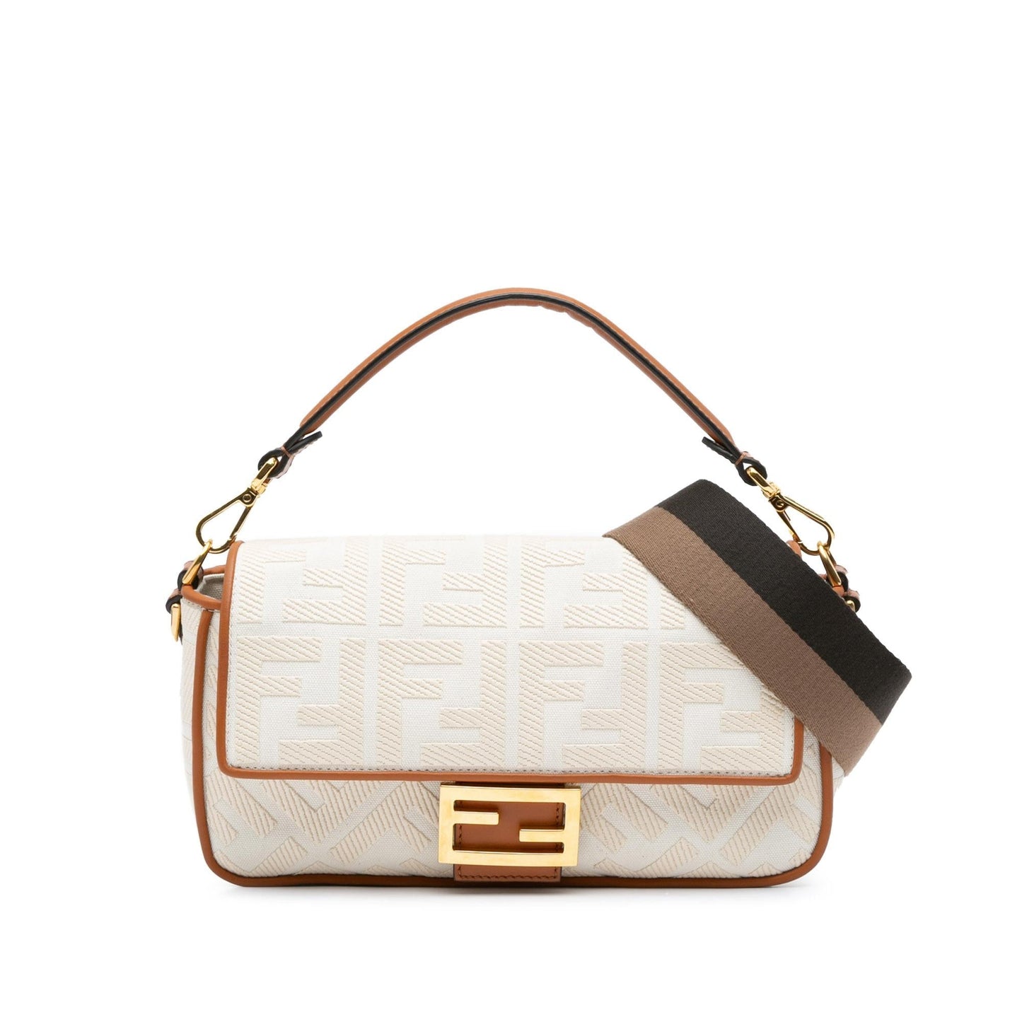 Fendi Baguette Canvas Red Shoulder Bag Style 10