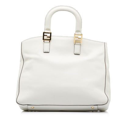 Fendi Peekaboo Leather Red Tote Bag