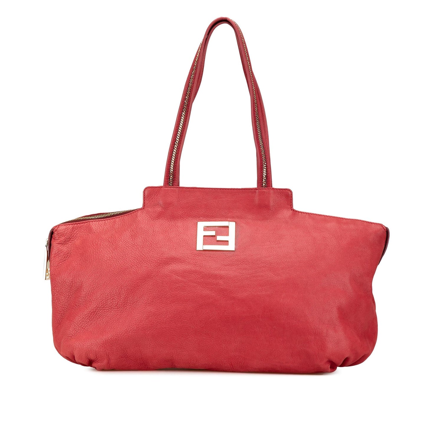 Fendi Roll Leather Red Tote Bag