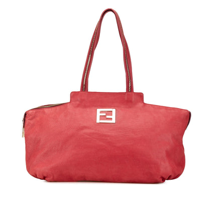Fendi Roll Leather Red Tote Bag
