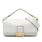 Fendi Medium Leather Embossed FF Baguette Satchel (SHG-agyb4y)
