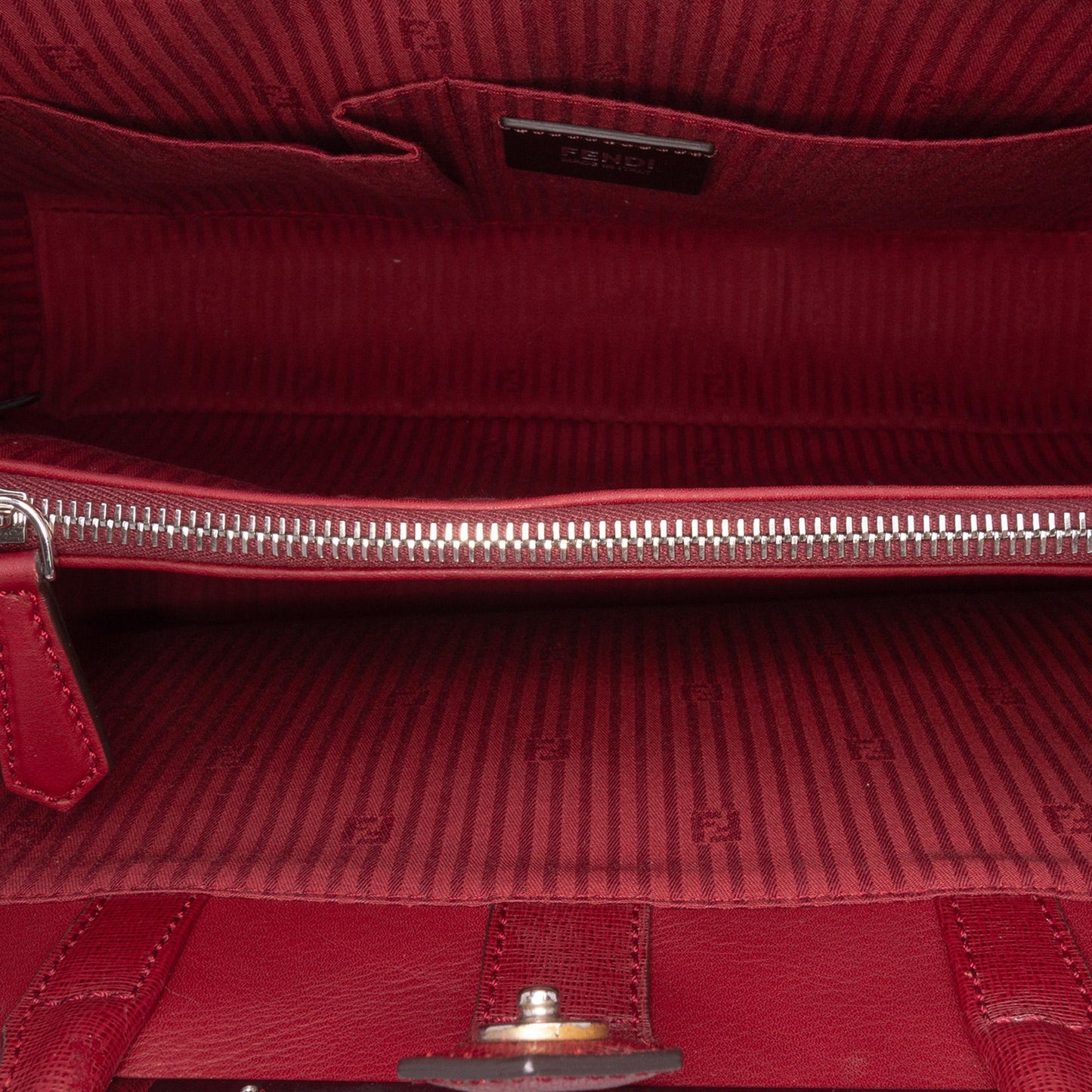 Fendi Tote Zucchino Red Tote Bag Style 42
