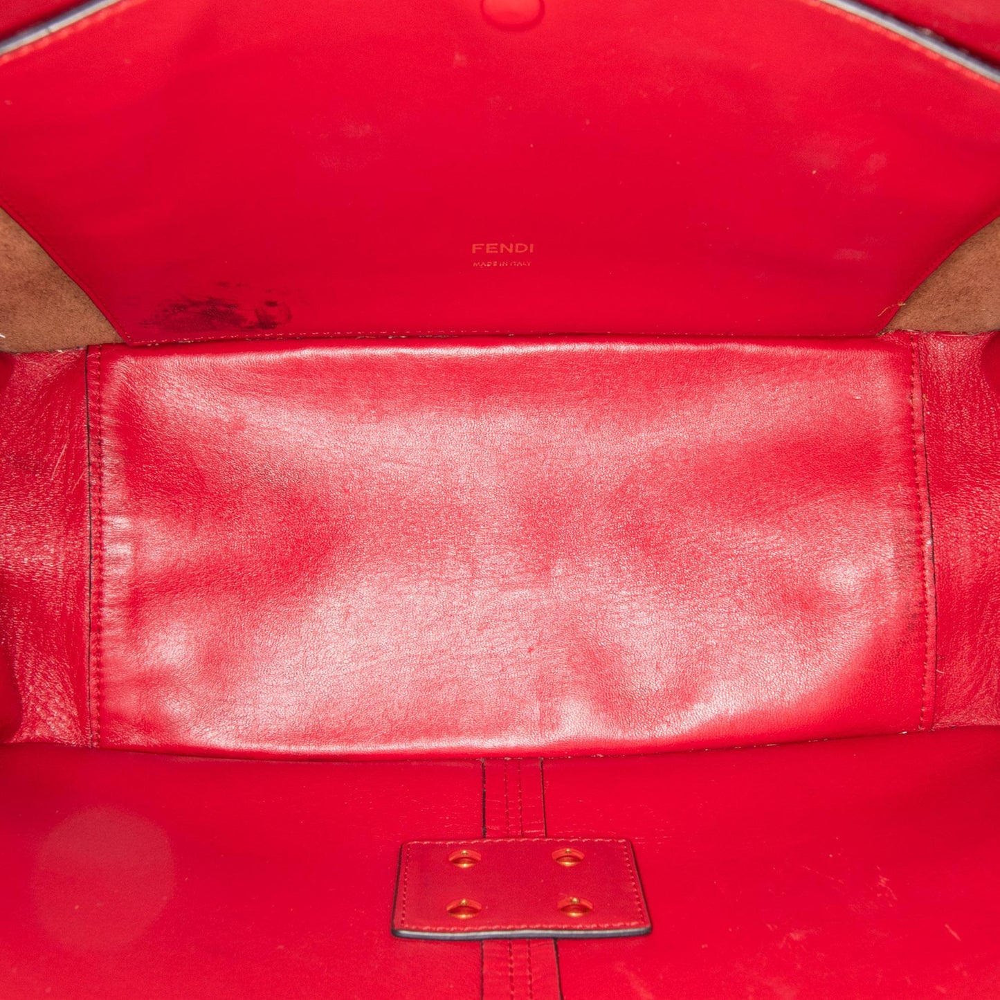 Fendi Kan U Leather Red Shoulder Bag