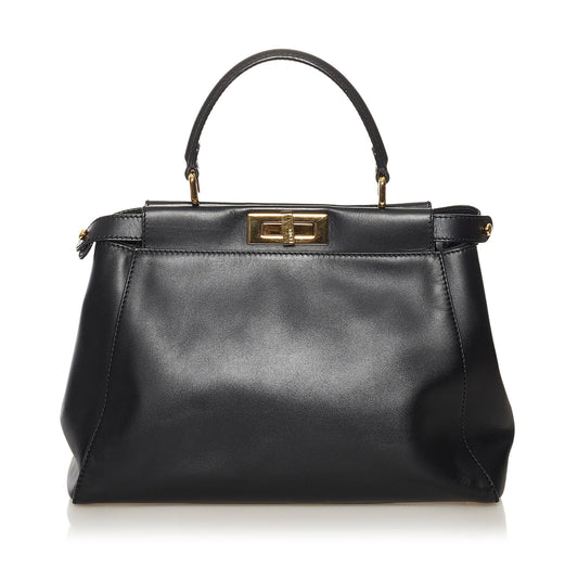 Fendi Medium Peekaboo Leather Satchel (SHG-34345)