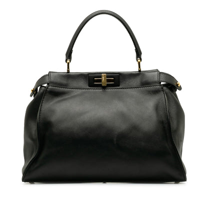 Fendi Peekaboo Leather Red Handbag Red