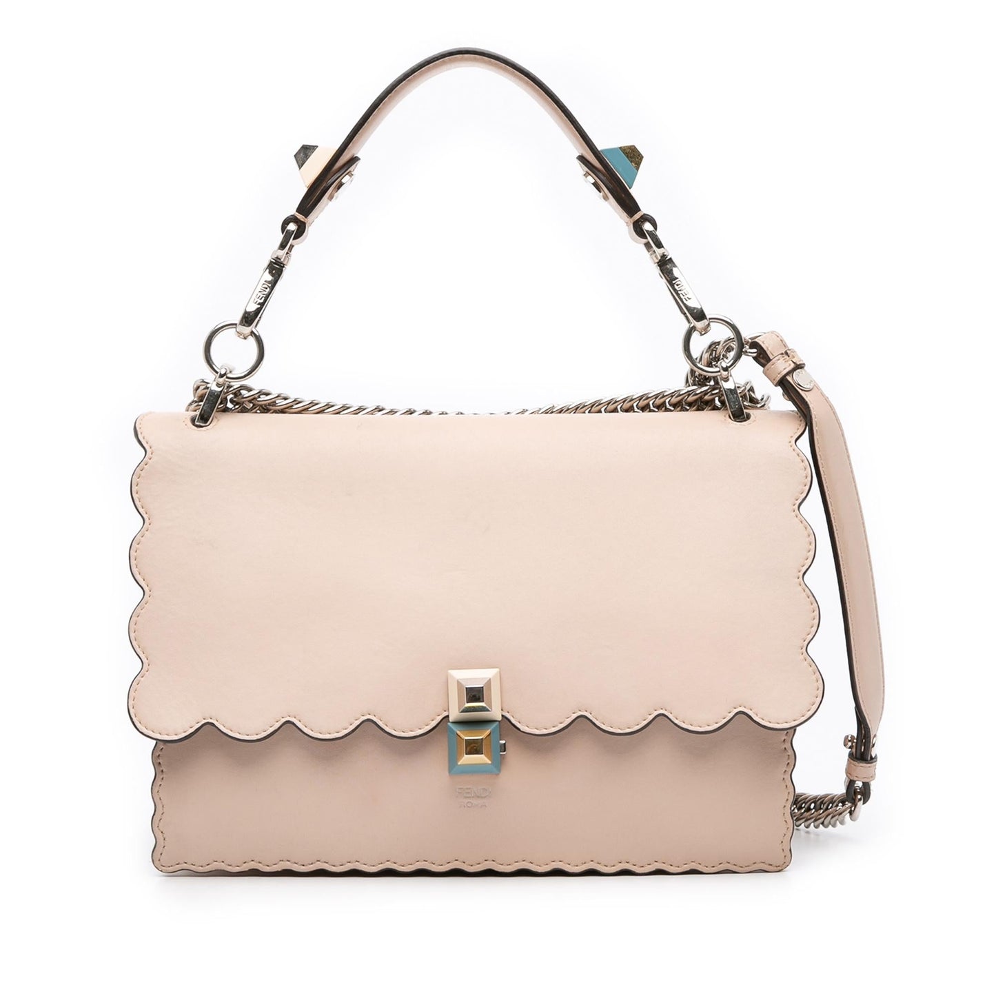 Fendi Medium Scalloped Leather Kan I Satchel