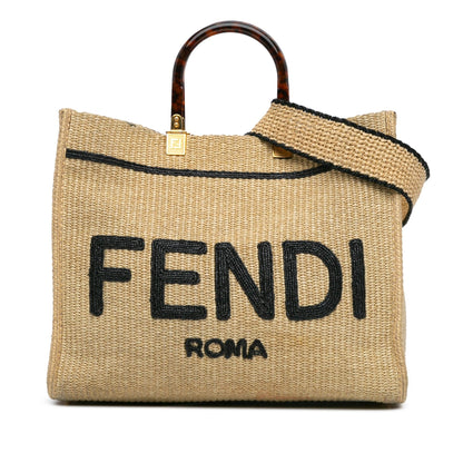 Fendi Medium Sunshine Raffia Tote Shg-Qiwd8F