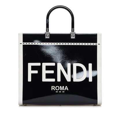 Fendi Sunshine Leather Red Tote Bag Red