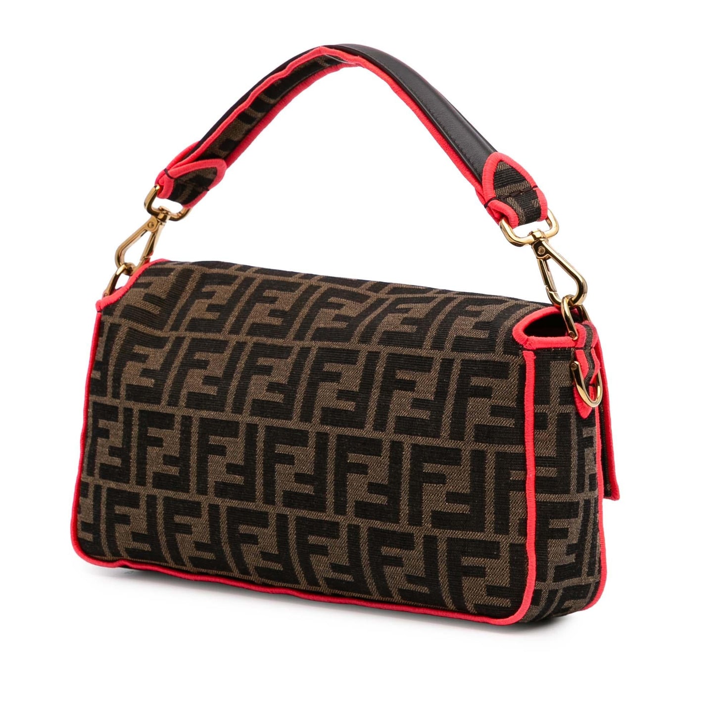 Fendi Baguette Canvas Red Shoulder Bag Style 18