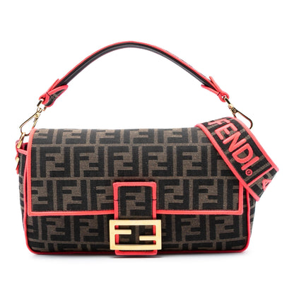 Fendi Baguette Canvas Red Shoulder Bag Style 51