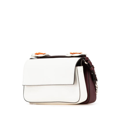 Fendi Micro Bicolor Leather Flowerland Double Baguette Satchel
