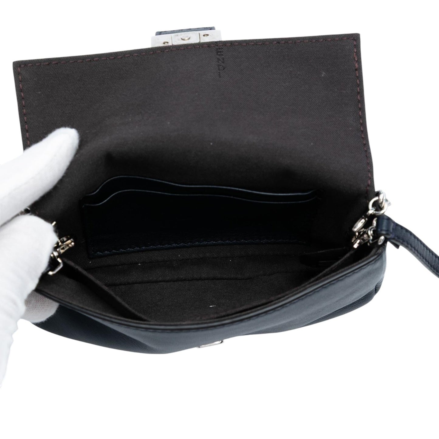 Fendi Micro Leather Baguette Satchel