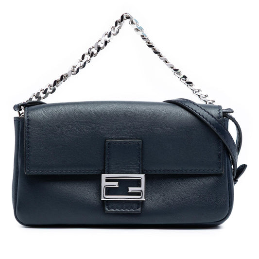 Fendi Micro Leather Baguette Satchel