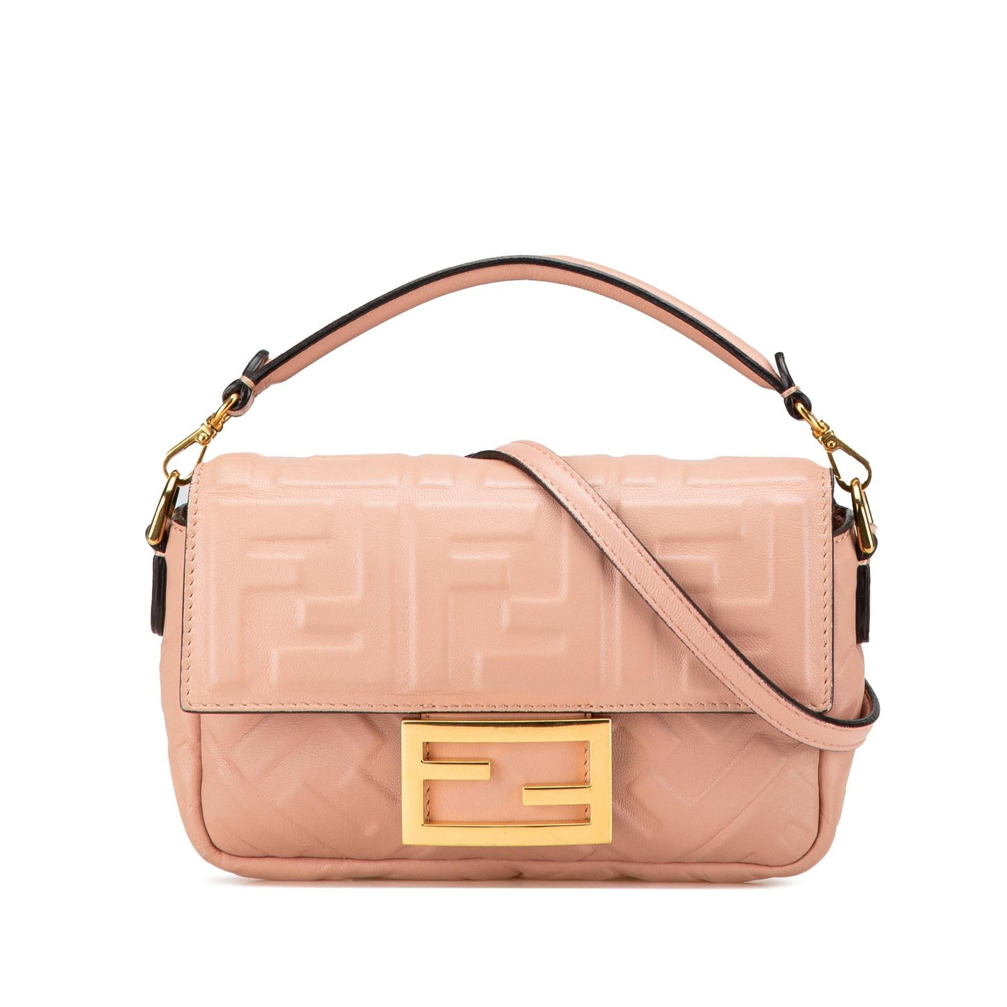 Fendi Baguette Leather Red Shoulder Bag Leather