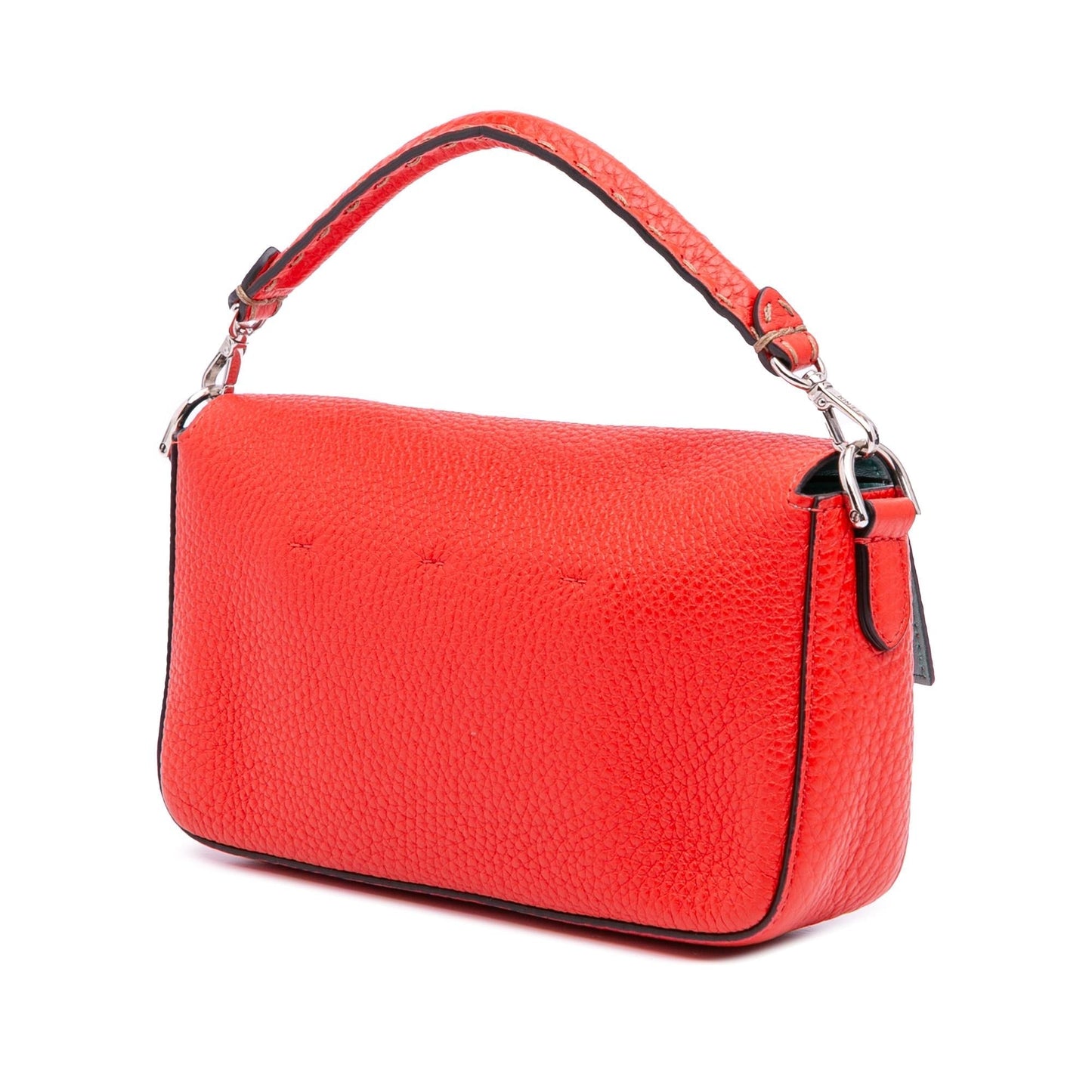 Fendi Baguette Leather Red Shoulder Bag Style 60