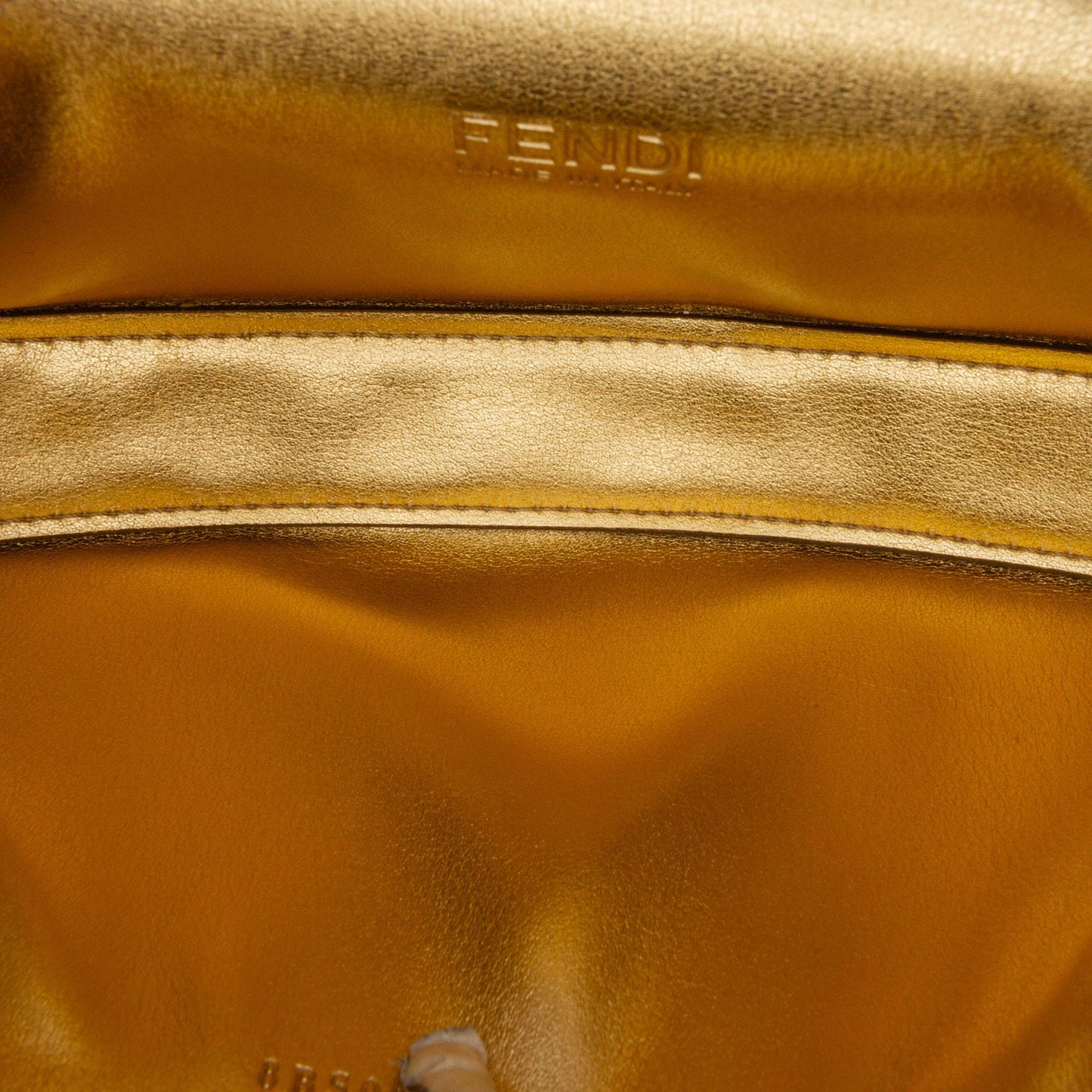 Fendi Zucca Embossed Leather Chain Midi Baguette