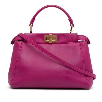 Fendi Mini Leather Iconic Peekaboo Satchel (SHG-BghCY6)
