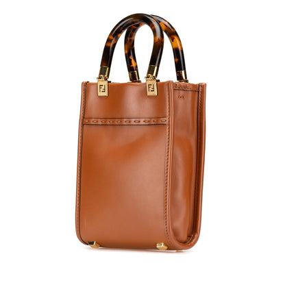 Fendi Sunshine Leather Red Tote Bag Style 6
