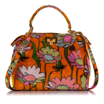 Fendi Mini Peekaboo Chenille Velvet Satchel (SHG-5t4Vi5)